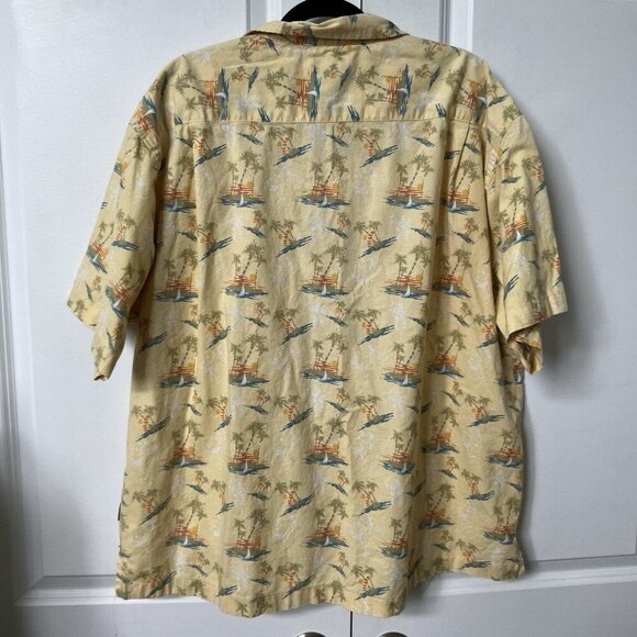 Route 66 Hawaiian Shirt Mens XL Tropical Island Resort Wear Camp Cotton Yellow - Picture 6 of 6